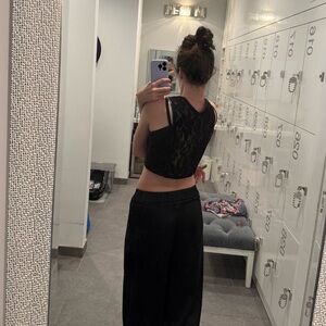 NWT Bloomingdale's Black Lace Crop Top
